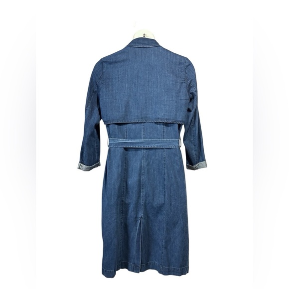 NEW, Dynamite, Long Denim Trench Coat, Size Large, Blue - Picture 5 of 11